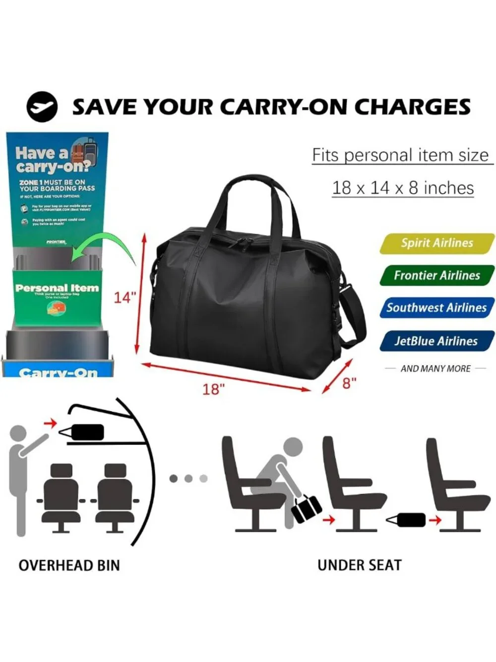 Stylish PU Leather Travel Duffle Bag - 18x14x8 Carry-On Tote with Shoulder Strap